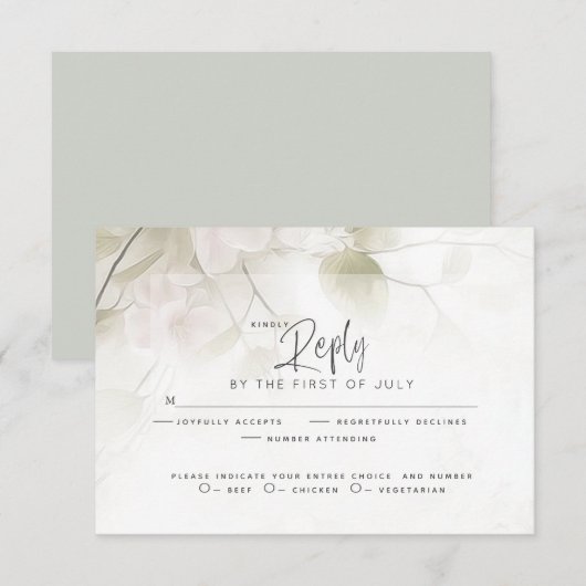Réponse de mariage | Fleurs de pêcher rose saumon (Devant / Derrière)