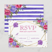 Réponse de mariage Fleurs d'été aquarelle Boho (Devant / Derrière)