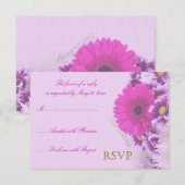 Réponse de mariage Fleurs Violettes (Devant / Derrière)