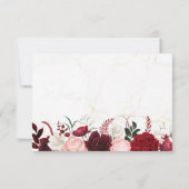Réponse de mariage floral à l'aquarelle romantique (Dos)