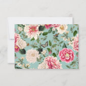 Réponse de mariage floral aqua mint vintage (Dos)