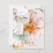 Réponse de mariage floral avec code QR Blush Peach (Devant)