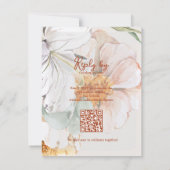 Réponse de mariage floral avec code QR Blush Peach (Dos)