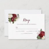 Réponse de mariage floral blanc rouge burgundy rom (Devant)