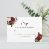Réponse de mariage floral blanc rouge burgundy rom (Debout devant)