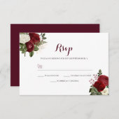 Réponse de mariage floral blanc rouge burgundy rom (Devant / Derrière)