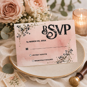 Réponse de mariage floral botanique rose poussiére