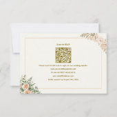 Réponse de mariage floral élégant avec code QR (Dos)