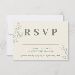 Réponse de mariage floral Ivy beige ivoire sage