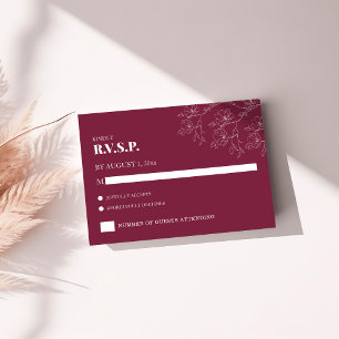 Réponse de mariage floral moderne Cranberry