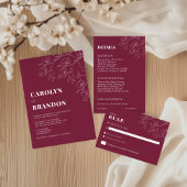 Réponse de mariage floral moderne Cranberry