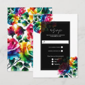 Réponse de mariage floral noir et blanc Roses Arc- (Devant / Derrière)