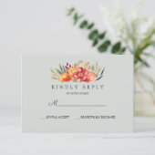 Réponse de Mariage floral orange peint Rsvp (Debout devant)