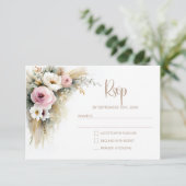 Réponse de mariage floral rose et blanc rustique (Debout devant)