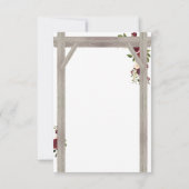 Réponse de mariage floral rustique de Bourgogne ro (Dos)