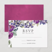 Réponse de mariage floral violet et prune (Devant / Derrière)