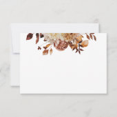 Réponse de mariage florale aquarelle blanche autom (Dos)