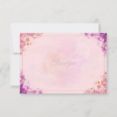 Réponse de mariage florale aquarelle rose violet é (Dos)