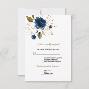 Réponse de mariage florale bleue élégante et fanta