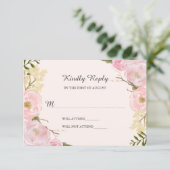 Réponse de mariage florale botanique rose blush (Debout devant)