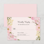 Réponse de mariage florale botanique rose blush (Devant / Derrière)