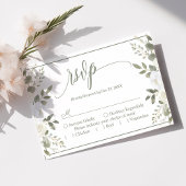 Réponse de mariage florale en écriture Ivory et Sa