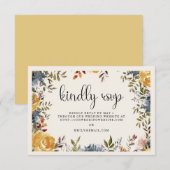 Réponse de mariage florale jaune bleu (Devant / Derrière)