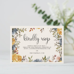 Réponse de mariage florale jaune bleu