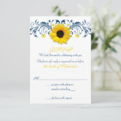 Réponse de mariage florale jaune bleu marine Tourn (Debout devant)