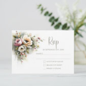 Réponse de Mariage Florale Rose et Orange Rustique (Debout devant)
