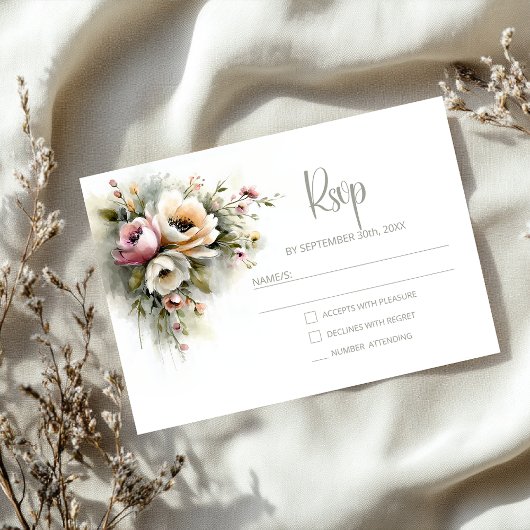Réponse de Mariage Florale Rose et Orange Rustique