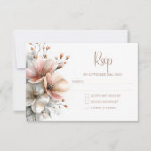 Réponse de Mariage Florale Rose Rustique (Devant)