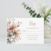 Réponse de Mariage Florale Rose Rustique (Debout devant)