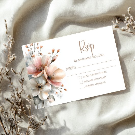 Réponse de Mariage Florale Rose Rustique