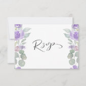 Réponse de mariage florale violette rustique Eucal (Devant)