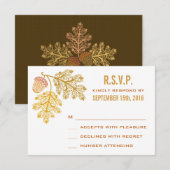 Réponse de mariage Glands d'automne et feuilles de (Devant / Derrière)