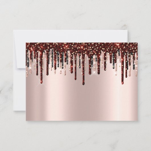 Réponse de mariage Gold Drips Rose Mariage Bourgog (Dos)