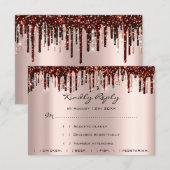 Réponse de mariage gouttes dorées rose mariage bur (Devant / Derrière)