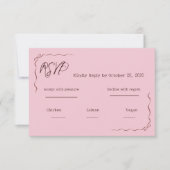 Réponse de mariage griffonnée manuscrite rose fant (Devant)