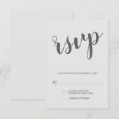 Réponse de mariage gris en écriture moderne (Devant / Derrière)