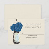 Réponse de mariage Hydrangea & Pot Mason (Devant / Derrière)