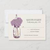 Réponse de mariage Hydrangea Violette & Pot Mason (Devant)