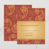 Réponse de mariage Invitation Paisley Dreams (Devant / Derrière)