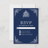 Réponse de mariage islamique bleu minuit (Devant)