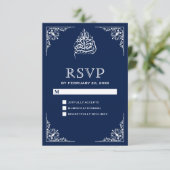 Réponse de mariage islamique bleu minuit (Debout devant)