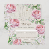Réponse de mariage Jardin de roses roses (Devant / Derrière)
