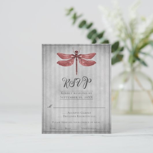 Réponse de mariage Libellule Bijou Rouge (Debout devant)