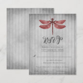 Réponse de mariage Libellule Bijou Rouge (Devant / Derrière)