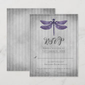 Réponse de mariage Libellule Bijou Violet (Devant / Derrière)