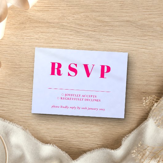 Réponse de mariage Lilac Pink RSVP